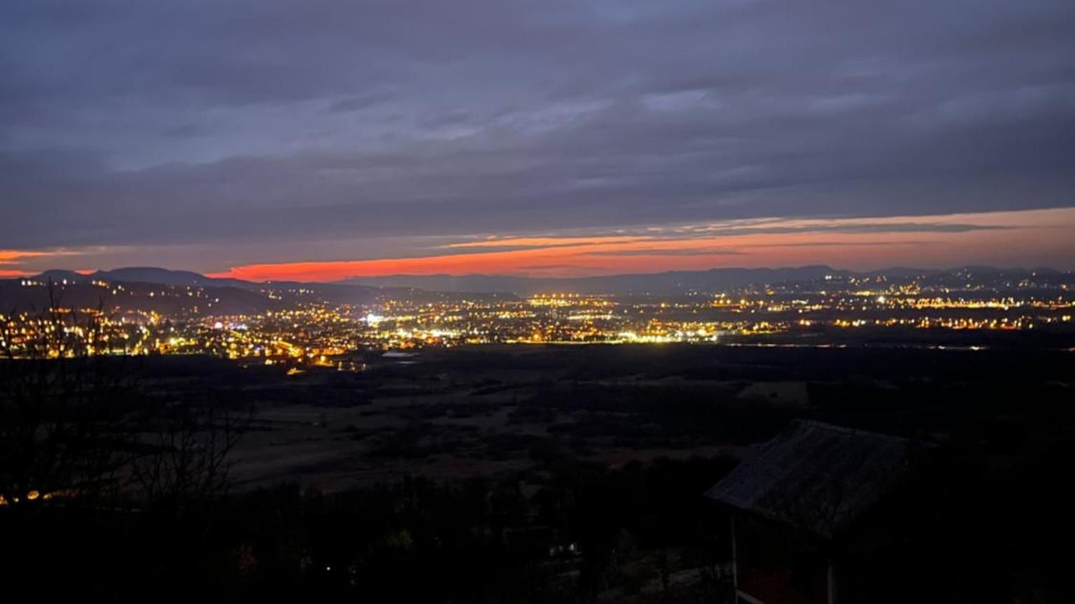 Valley lights at night